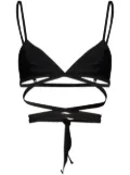 Matteau wrap-tie bikini top - Black