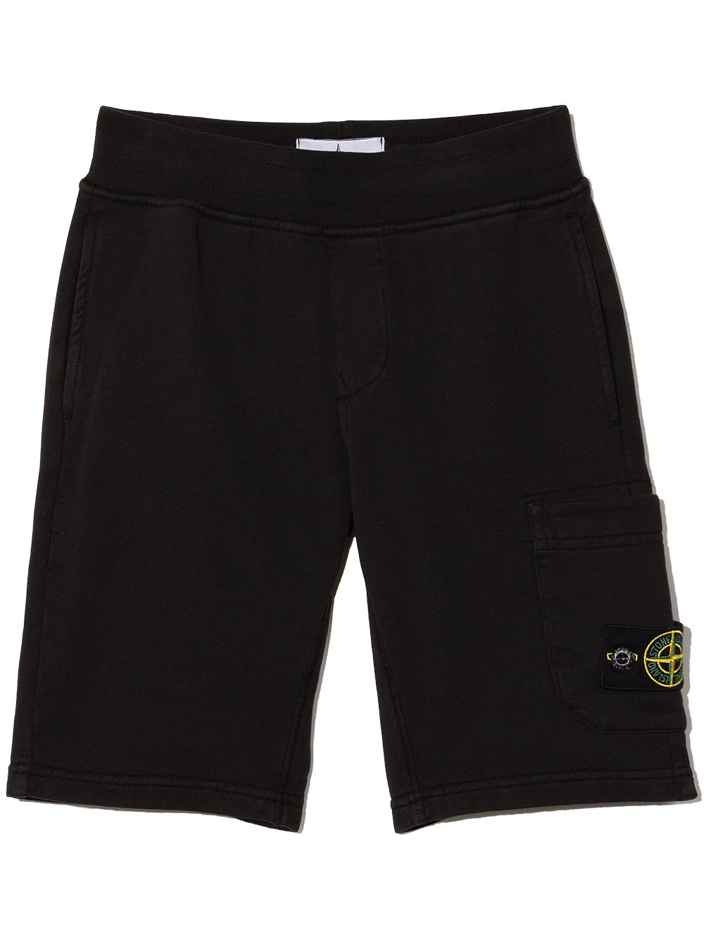 stone island junior short de sport à motif compass signature - noir