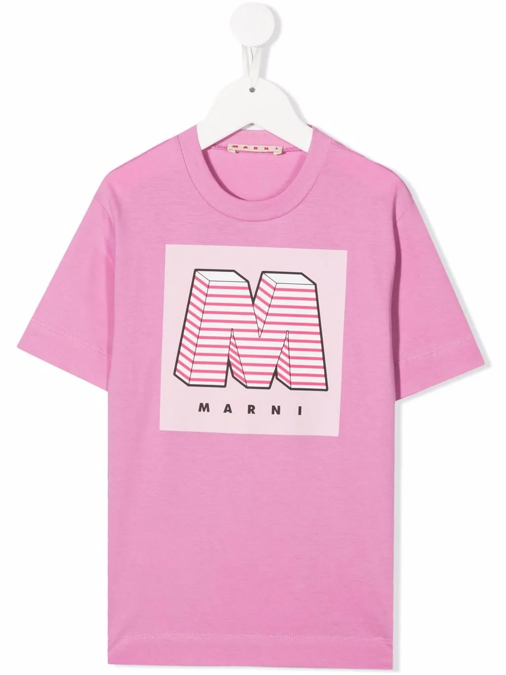 

Marni Kids playera con cuello redondo y logo - Rosado