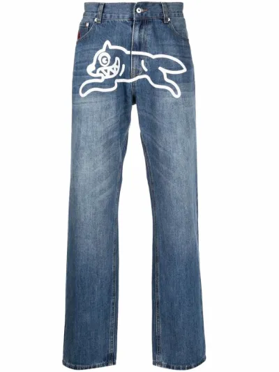 graphic-print slouch jeans | ICECREAM 