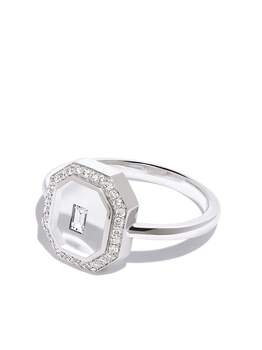 Nikos Koulis 18kt White Gold Universe Diamond And Enamel Ring - Farfetch