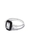 Nikos Koulis 18kt white gold diamond and enamel ring - Silver