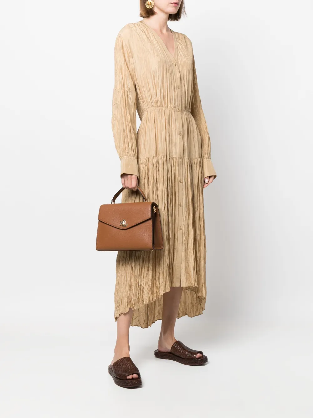Lauren Ralph Lauren Boekentas met logoplakkaat Bruin