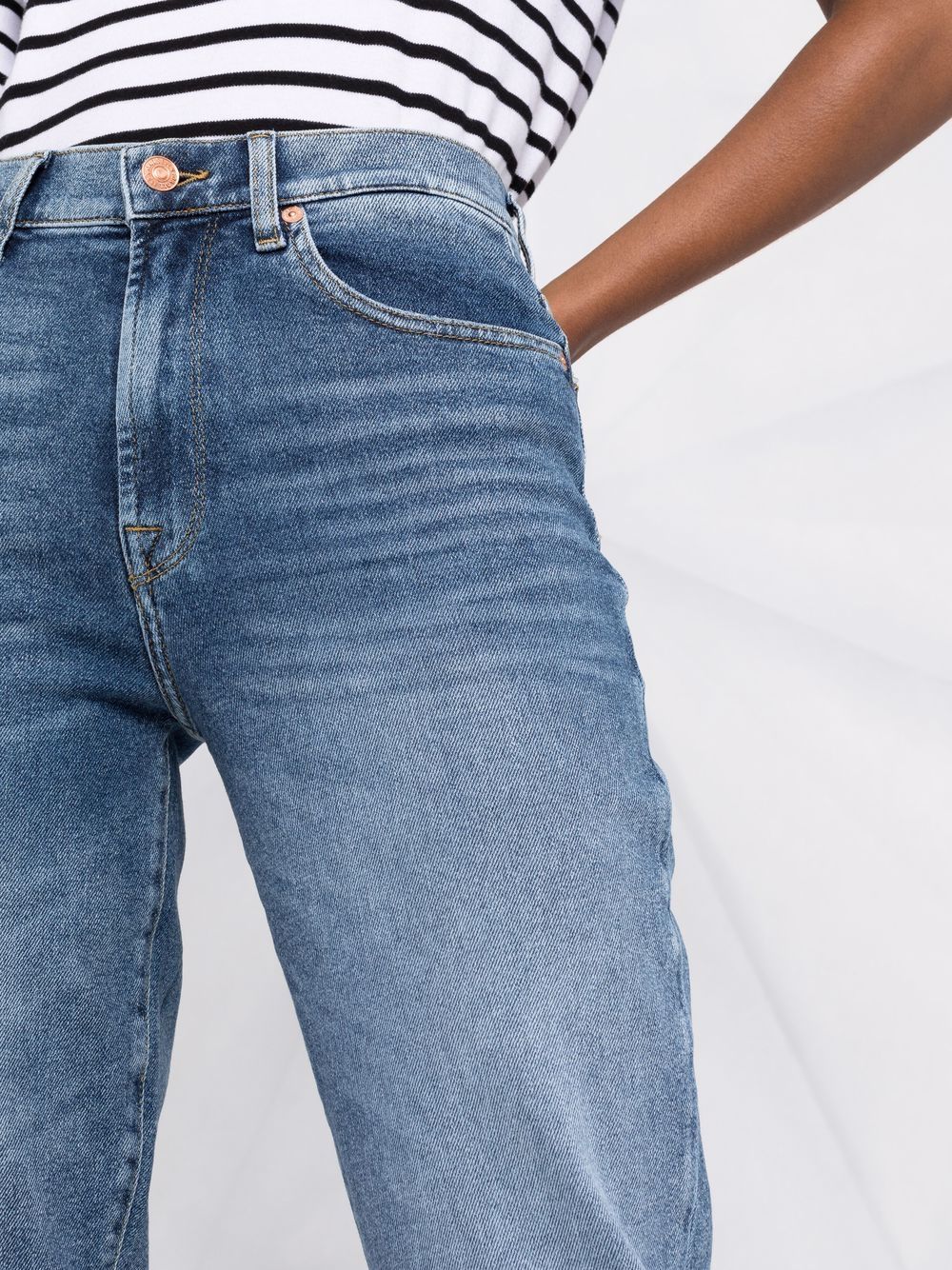 Shop 7 For All Mankind Malia High-waisted Straight Leg Jeans In Blue