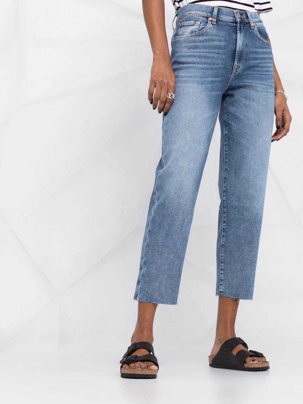 Shop 7 For All Mankind Malia High-waisted Straight Leg Jeans In Blue