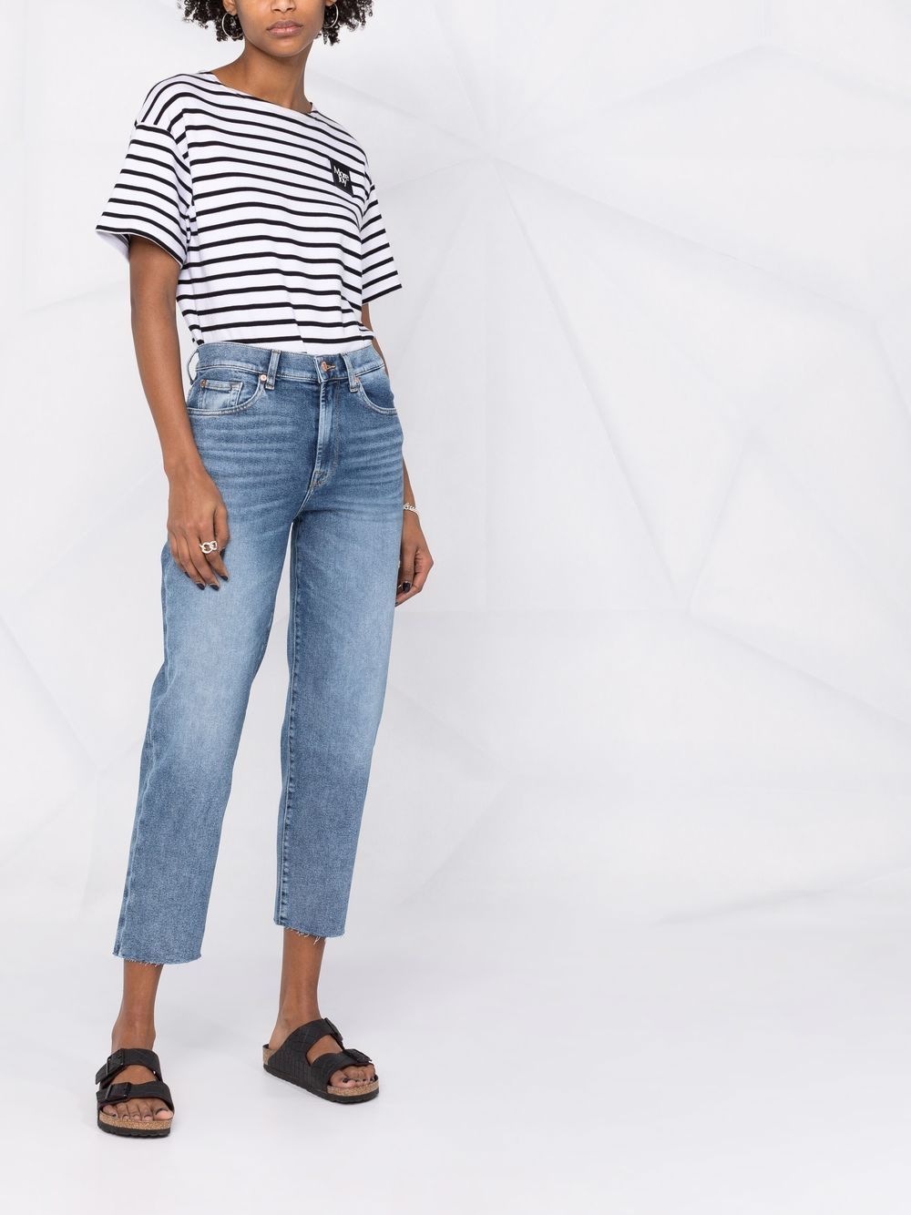 Shop 7 For All Mankind Malia High-waisted Straight Leg Jeans In Blue