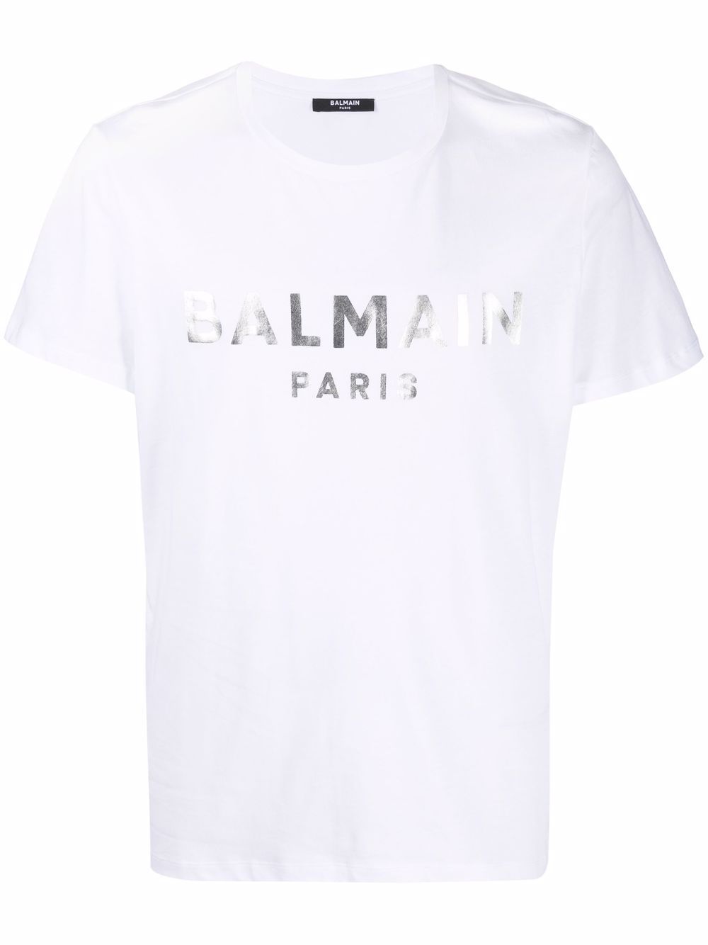 

Balmain playera con logo metalizado - Blanco