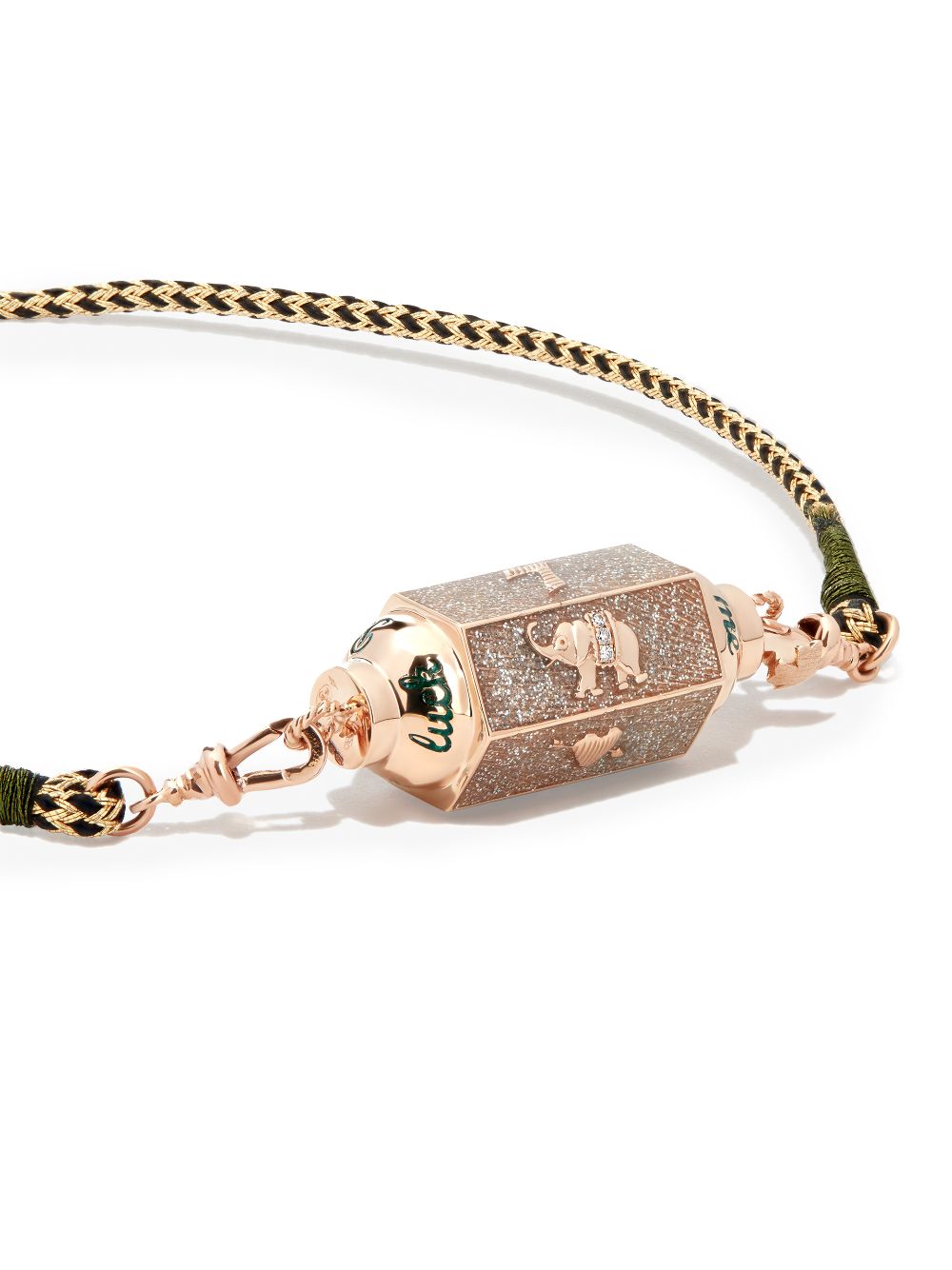 Shop Marie Lichtenberg 18kt Rose Gold Lucky Diamond And Sapphire Necklace In Pink