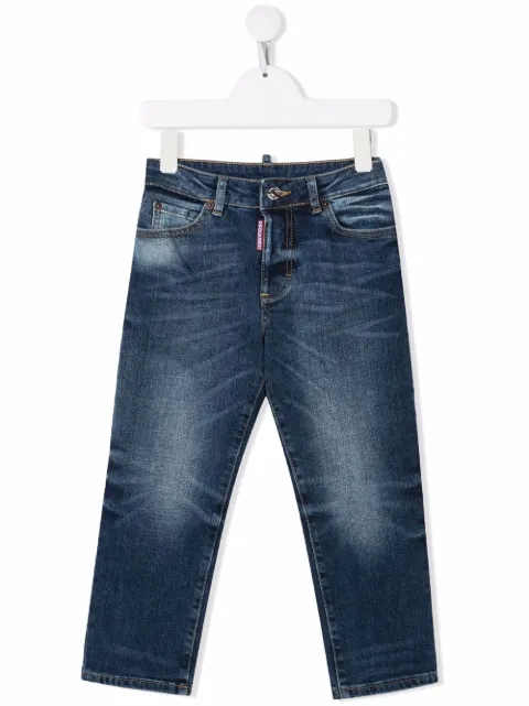 DSQUARED2 KIDS jeans rectos con efecto lavado