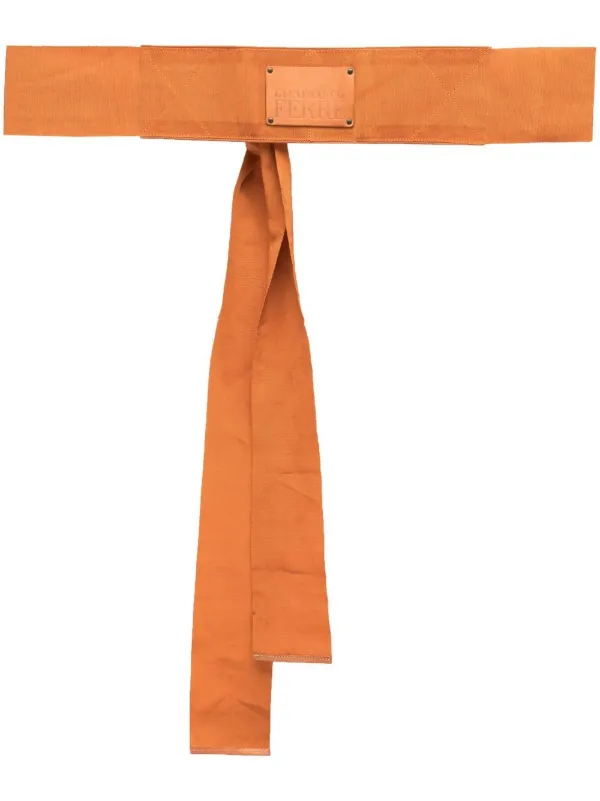 Gianfranco Ferré Pre-owned 1990s Tie-detail Logo Belt in Orange