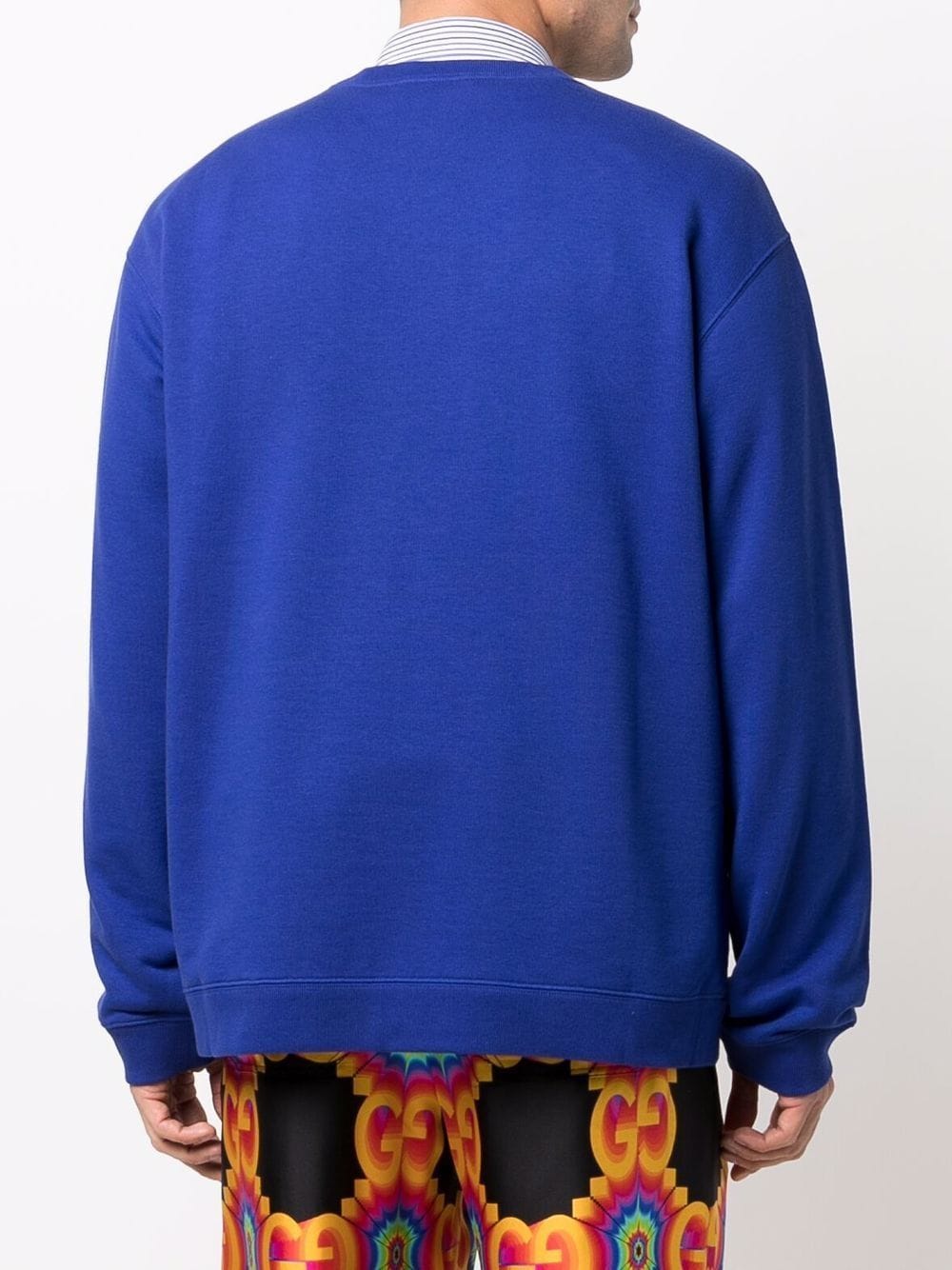 Shop Gucci ' Lemon' Cotton Sweatshirt In Blue