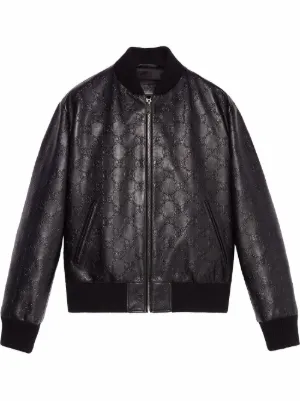 Gucci Men's Plain Leather Jacket