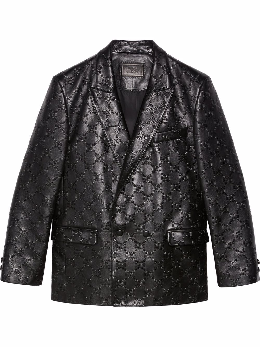 Louis Vuitton Double-Breasted Leather Coat
