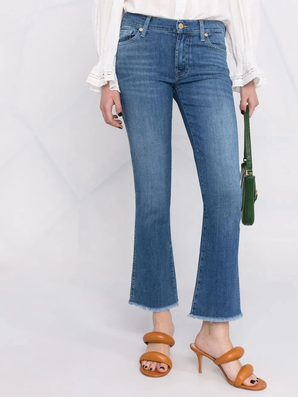 фото 7 for all mankind расклешенные джинсы с бахромой