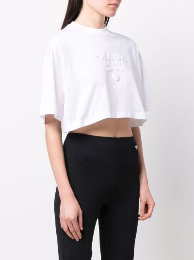 cropped round-neck T-shirt | Prada 