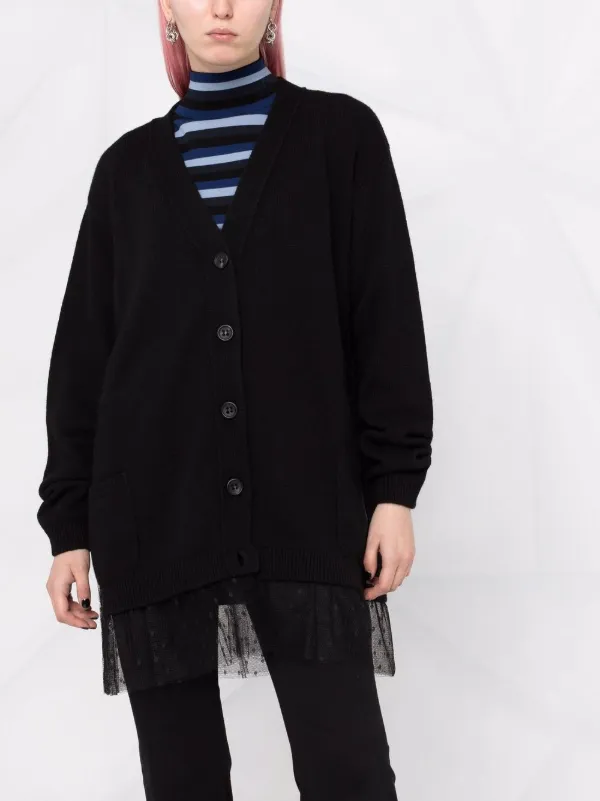 longline cardigan with buttons