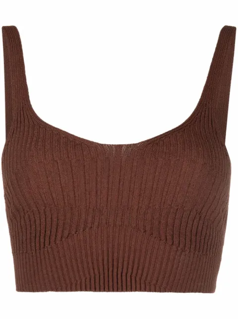 AERON Joan rib-knit crop top