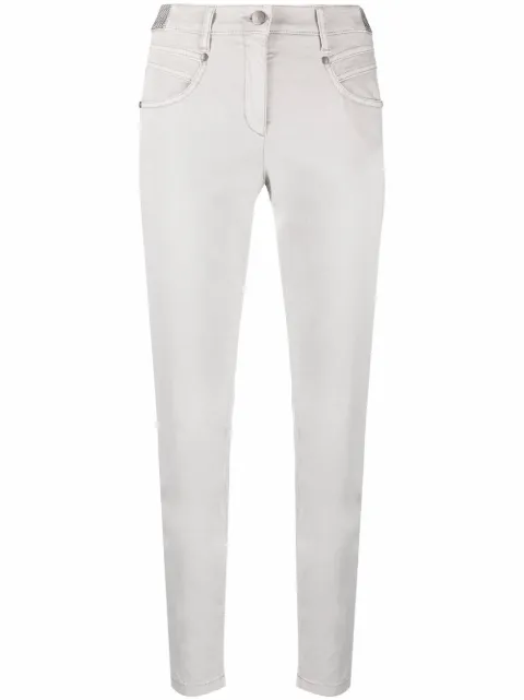 Luisa Cerano Cotton Jean With Elastic Hem And Zip Grey