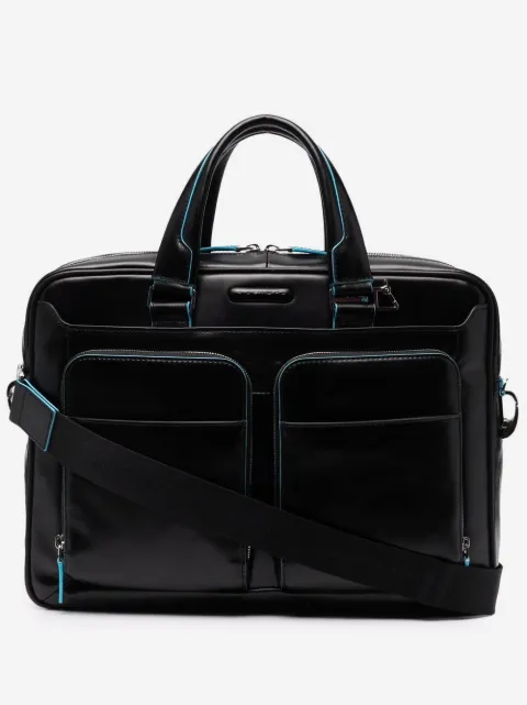 PIQUADRO contrast-stitching work bag