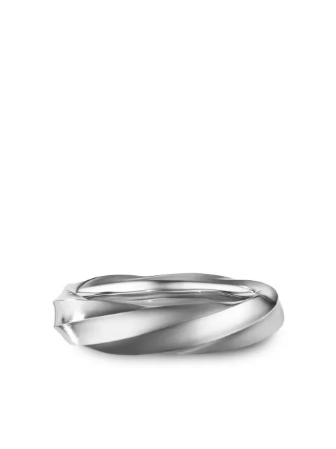 David Yurman 6mm recyled sterling silver Cable edge band ring