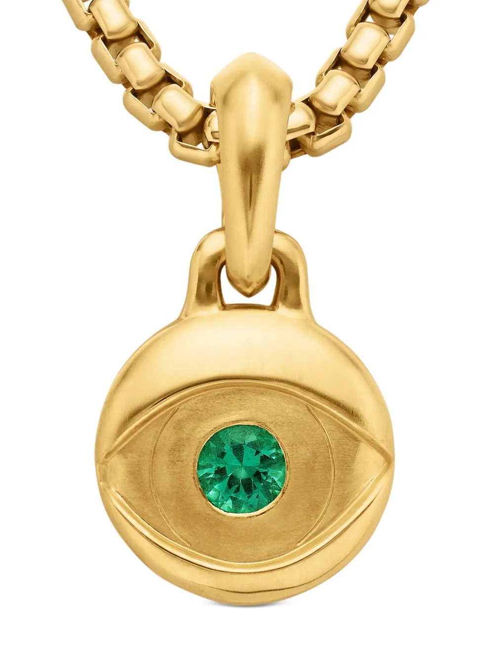 18kt Yellow Gold Evil Eye Emerald Amulet (14.5mm)