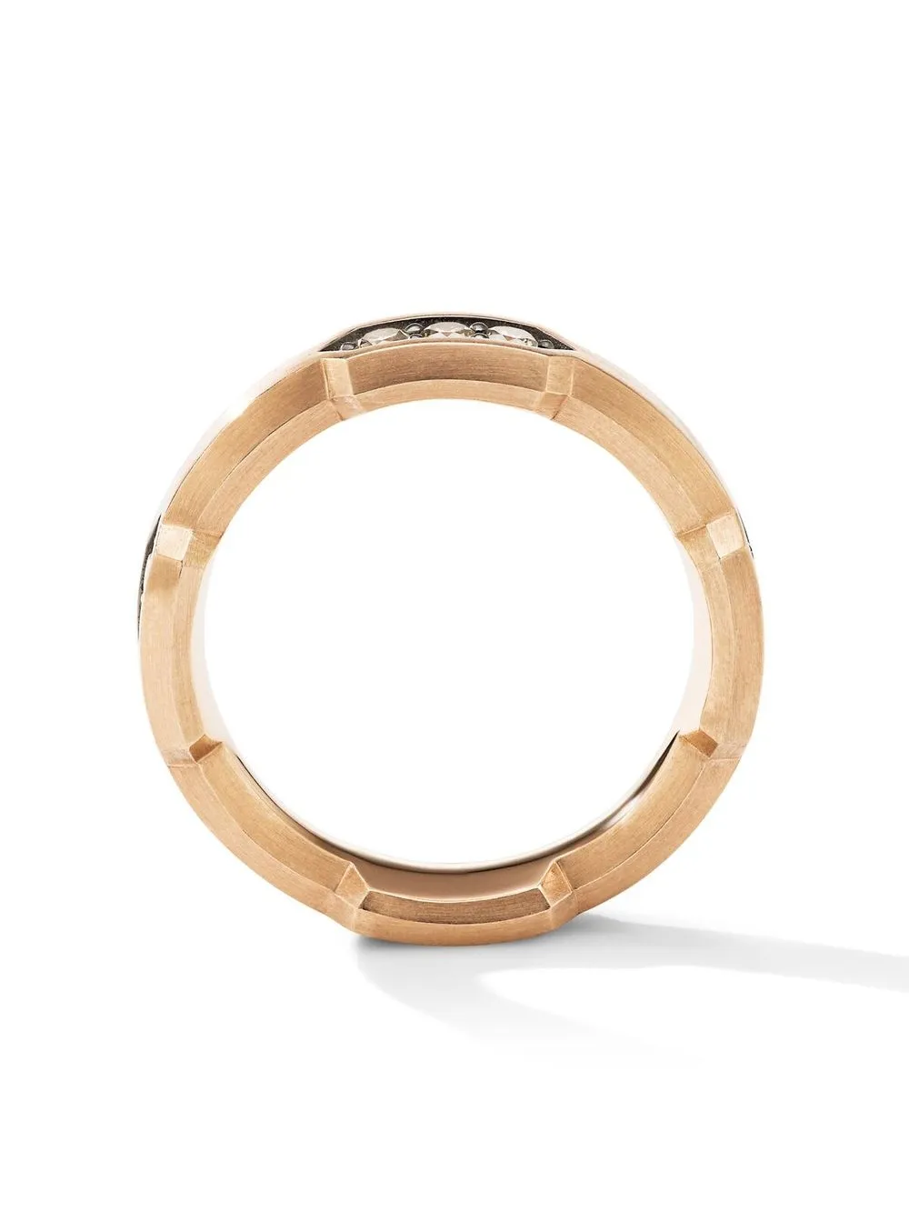 David Yurman 18kt Hex Rotgoldring Mit Diamanten In Pink