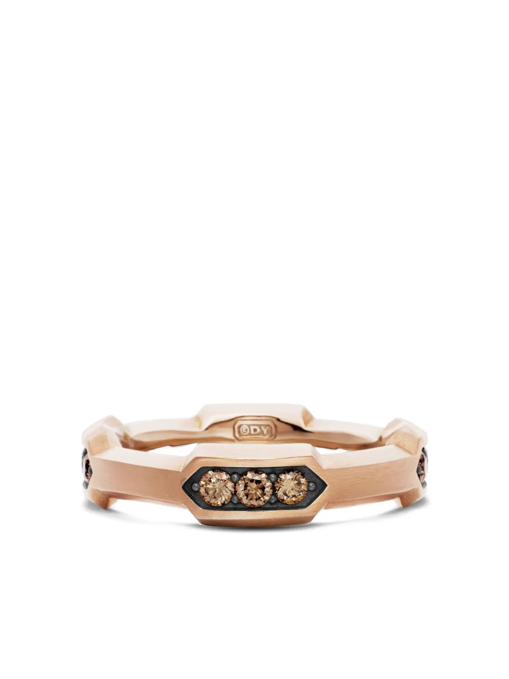 David Yurman Hex Station リング 6mm 18Kローズゴールド - ピンク David Yurman Hex Station リング 6mm 18Kローズゴールド - ピンク