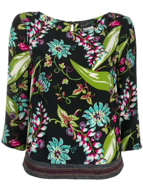 Prada Pre-Owned 2010s floral-print silk top