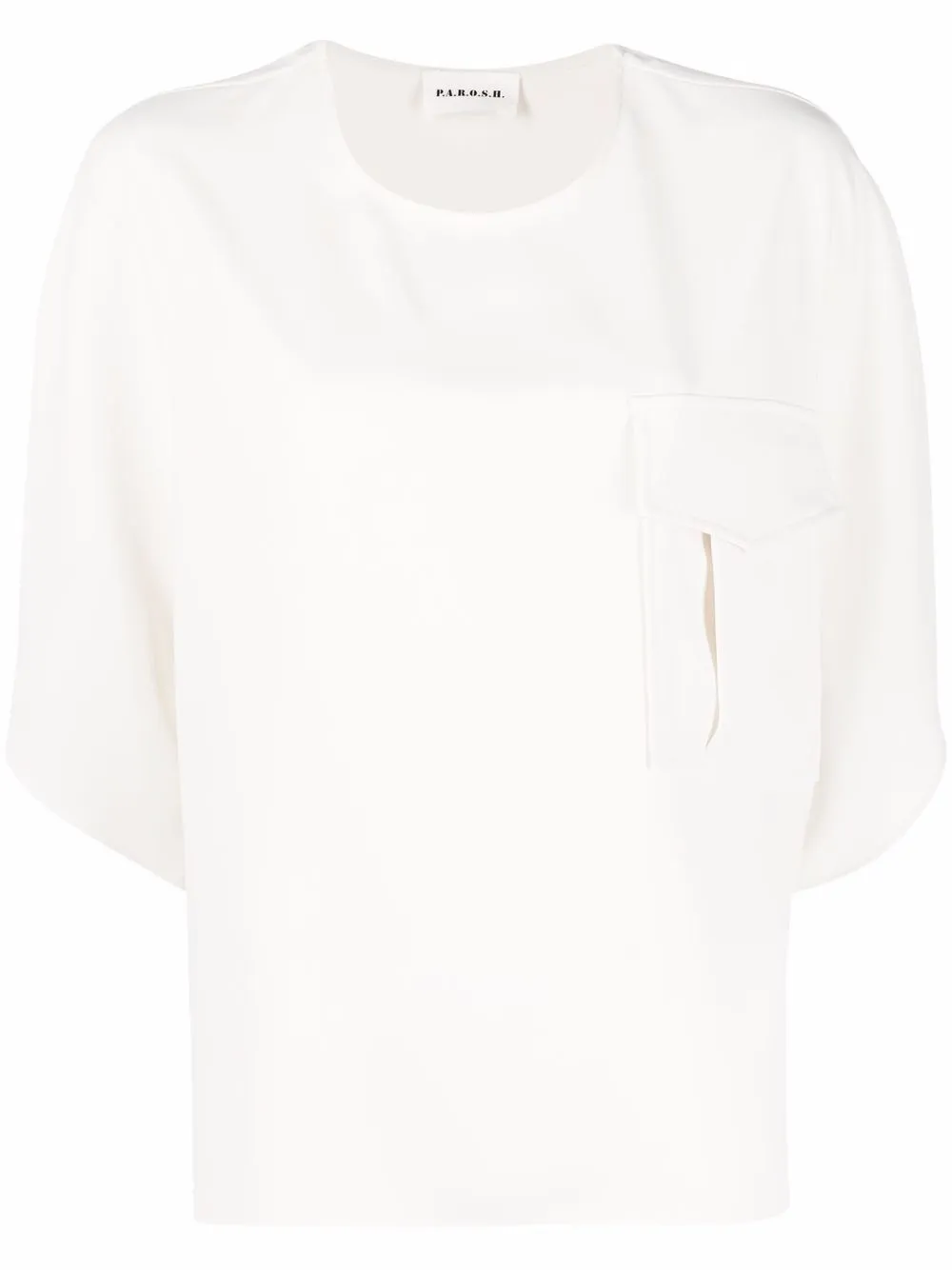 

P.A.R.O.S.H. flap-pocket wide-sleeved blouse - White