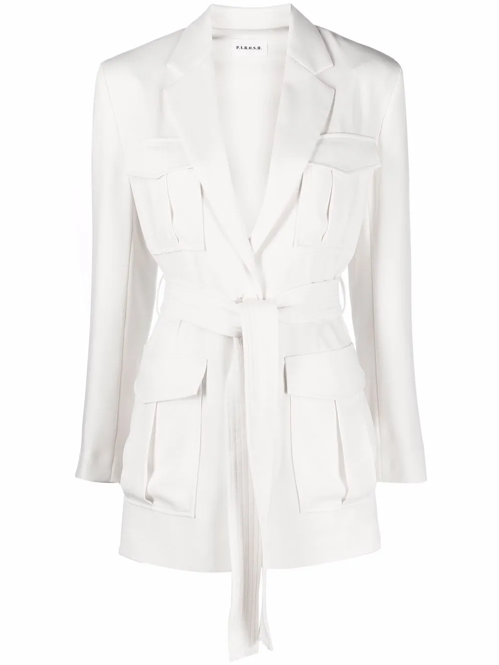 Shop P.A.R.O.S.H. flap-pocket belted blazer with Express Delivery ...