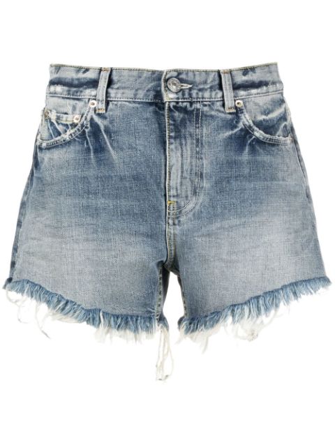 Balenciaga frayed hem denim shorts