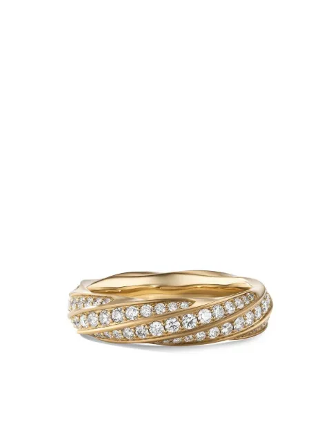 David Yurman 18kt recycled gold Cable Edge diamond band ring (6mm)