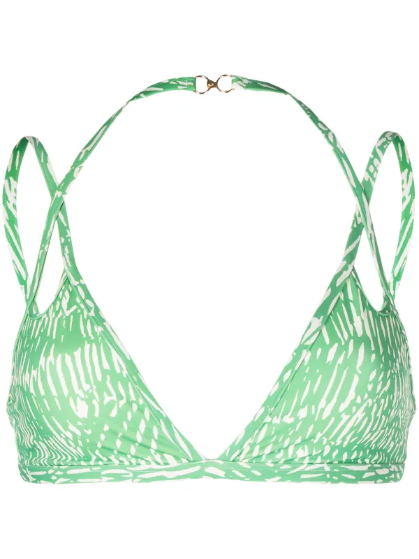 Simkhai Cut-out Bikini Top in Green