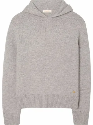 Shop Tory Burch fine knit wool-cashmere hoodie with Express Delivery -  FARFETCH