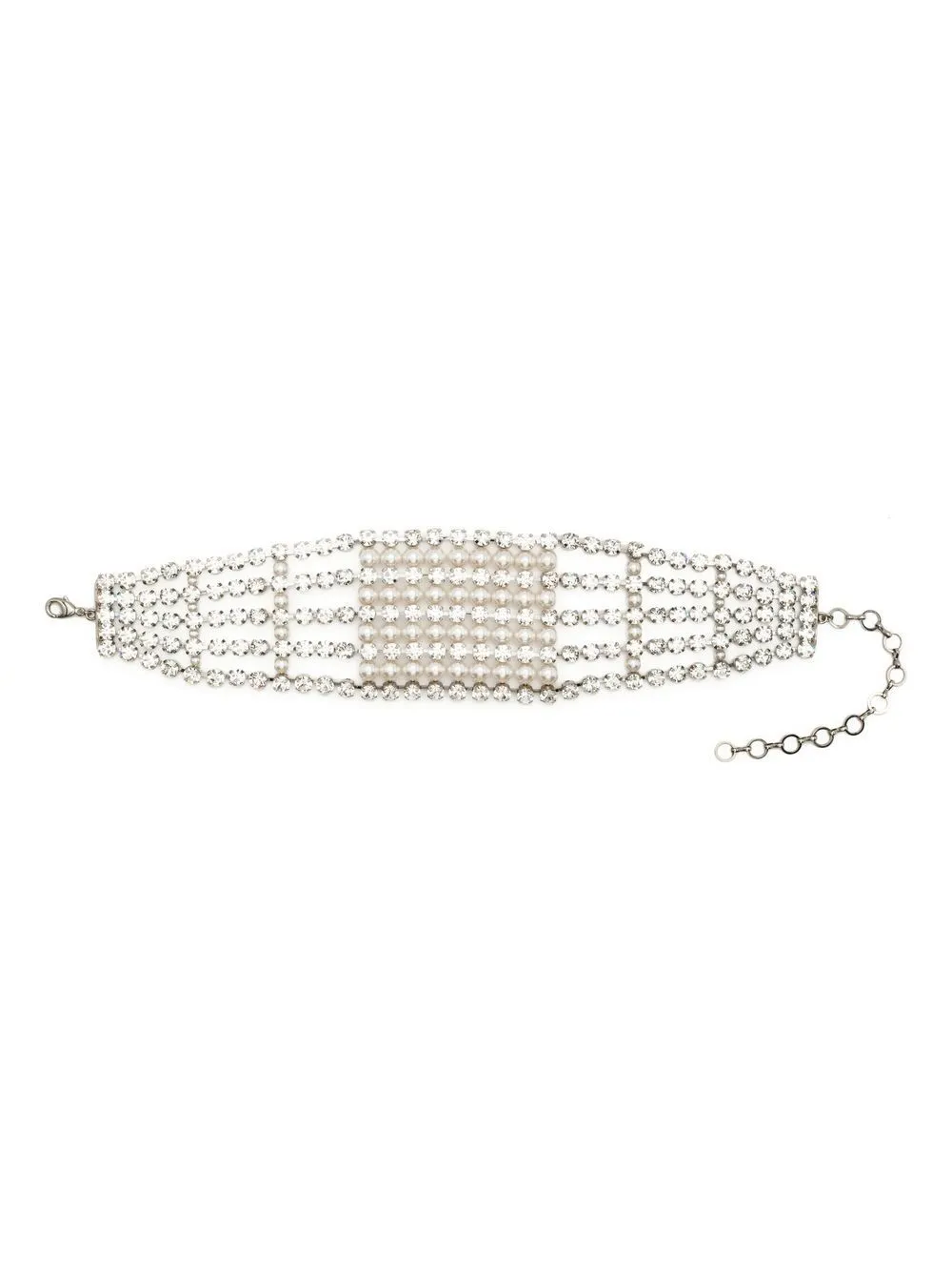 

Alessandra Rich gargantilla con detalles de cristal - Plateado
