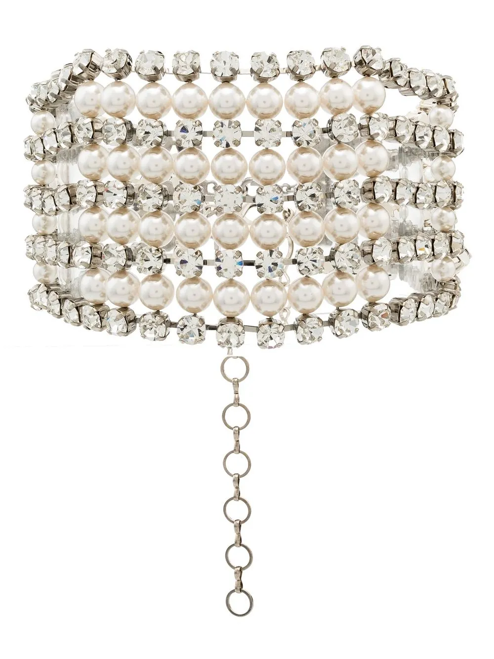 

Alessandra Rich crystal-embellished pearl choker - Silver