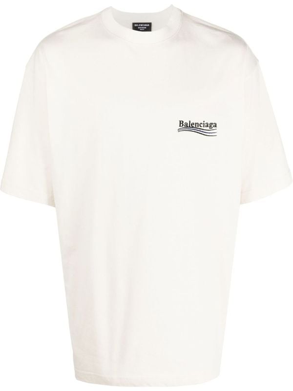 Farfetch Clothing T-shirts Short Sleeved T-Shirts Logo-print short-sleeved T-shirt Neutrals 