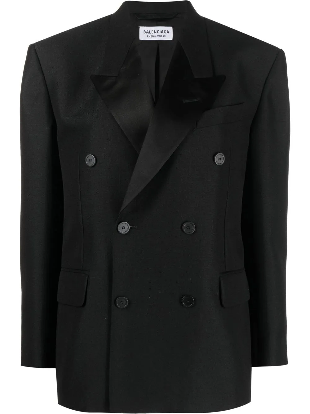 

Balenciaga chamarra Shrunk Tuxedo con doble botonadura - Negro