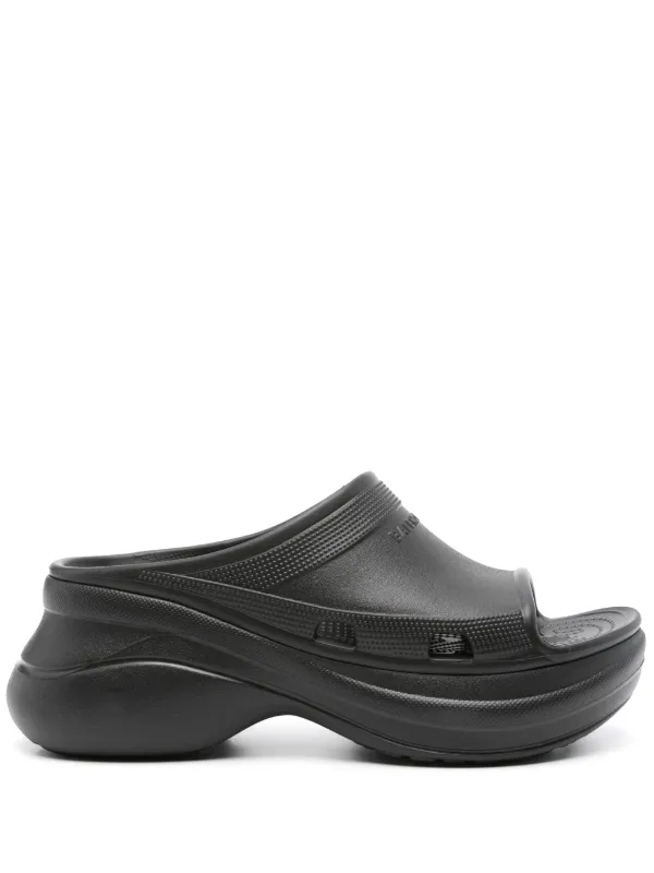 Balenciaga x Crocs logo embossed Slides Black FARFETCH CA