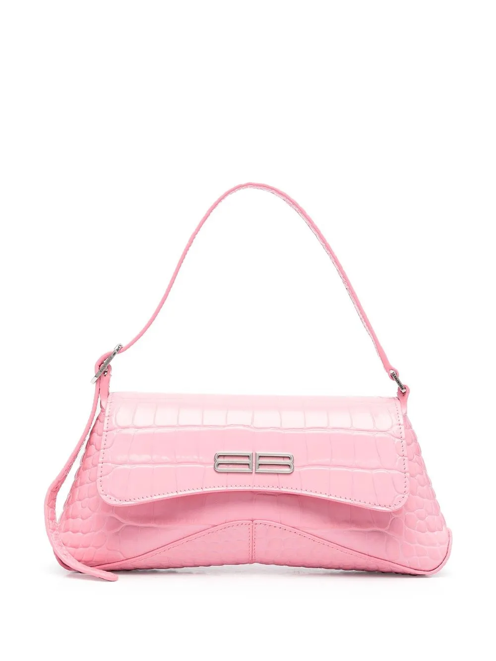 XX Flap crocodile embossed leather shoulder bag