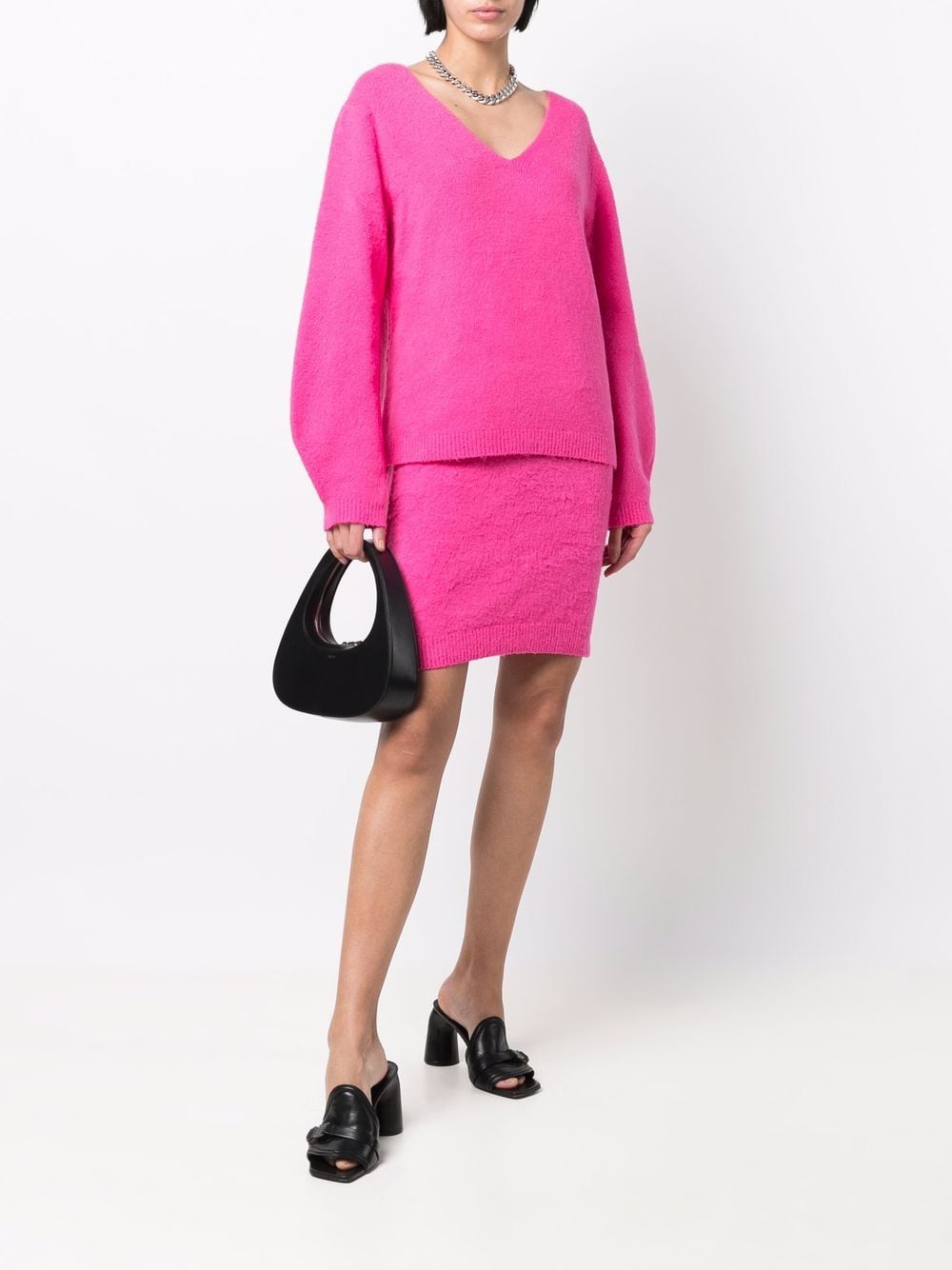 Image 2 of Helmut Lang textured knit pencil skirt