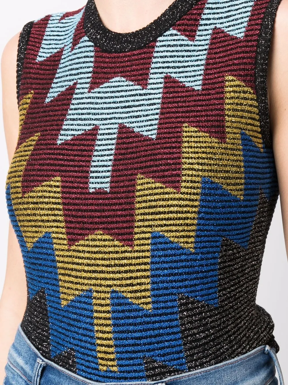 фото Victoria beckham трикотажный топ с геометричным принтом