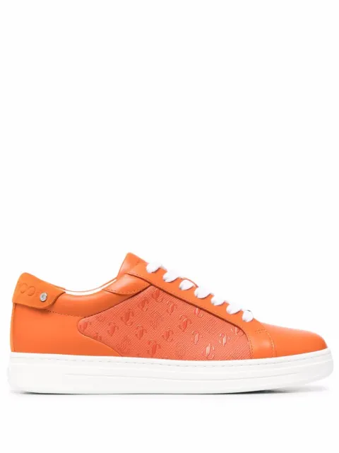 orange designer sneakers