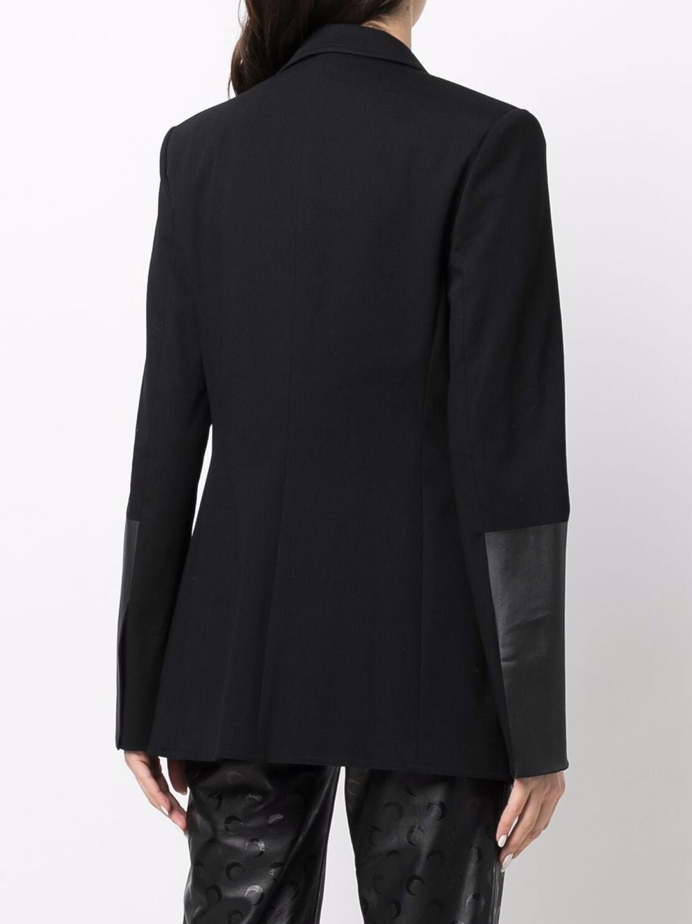 Shop Helmut Lang Contrast-panel Single-breasted Blazer In Black