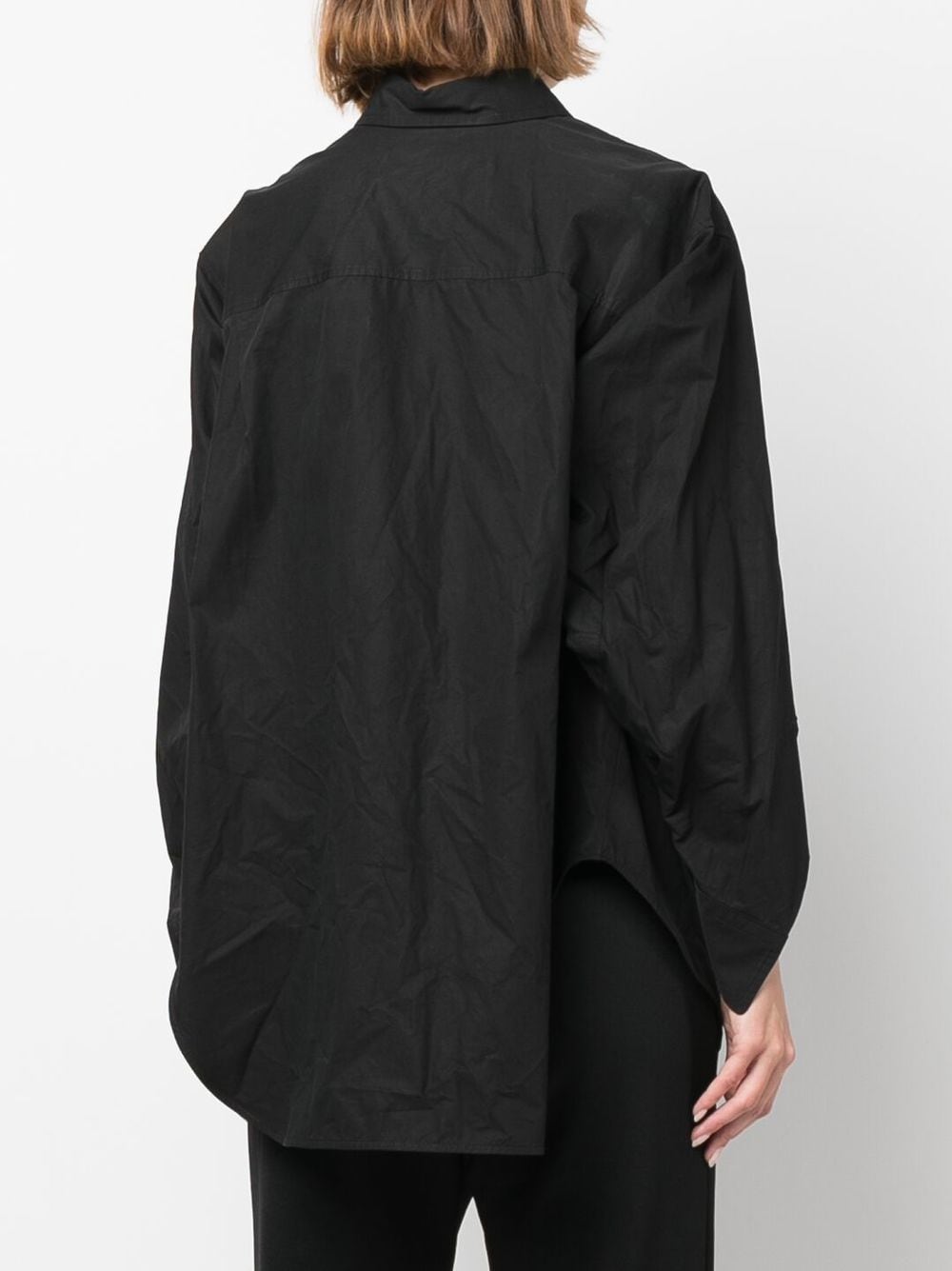 Shop Balenciaga Bb Corp Twisted Shirt In Black