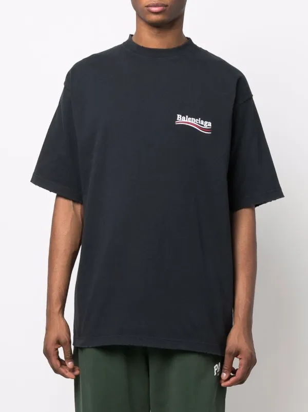 Balenciaga logo-embroidered Oversize T-shirt - Farfetch