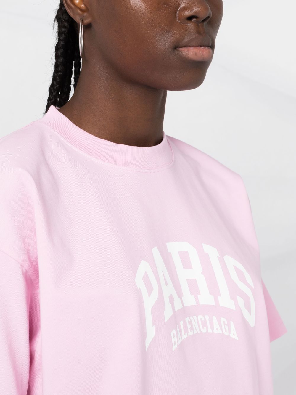 Shop Balenciaga Cities Paris T-shirt In Pink