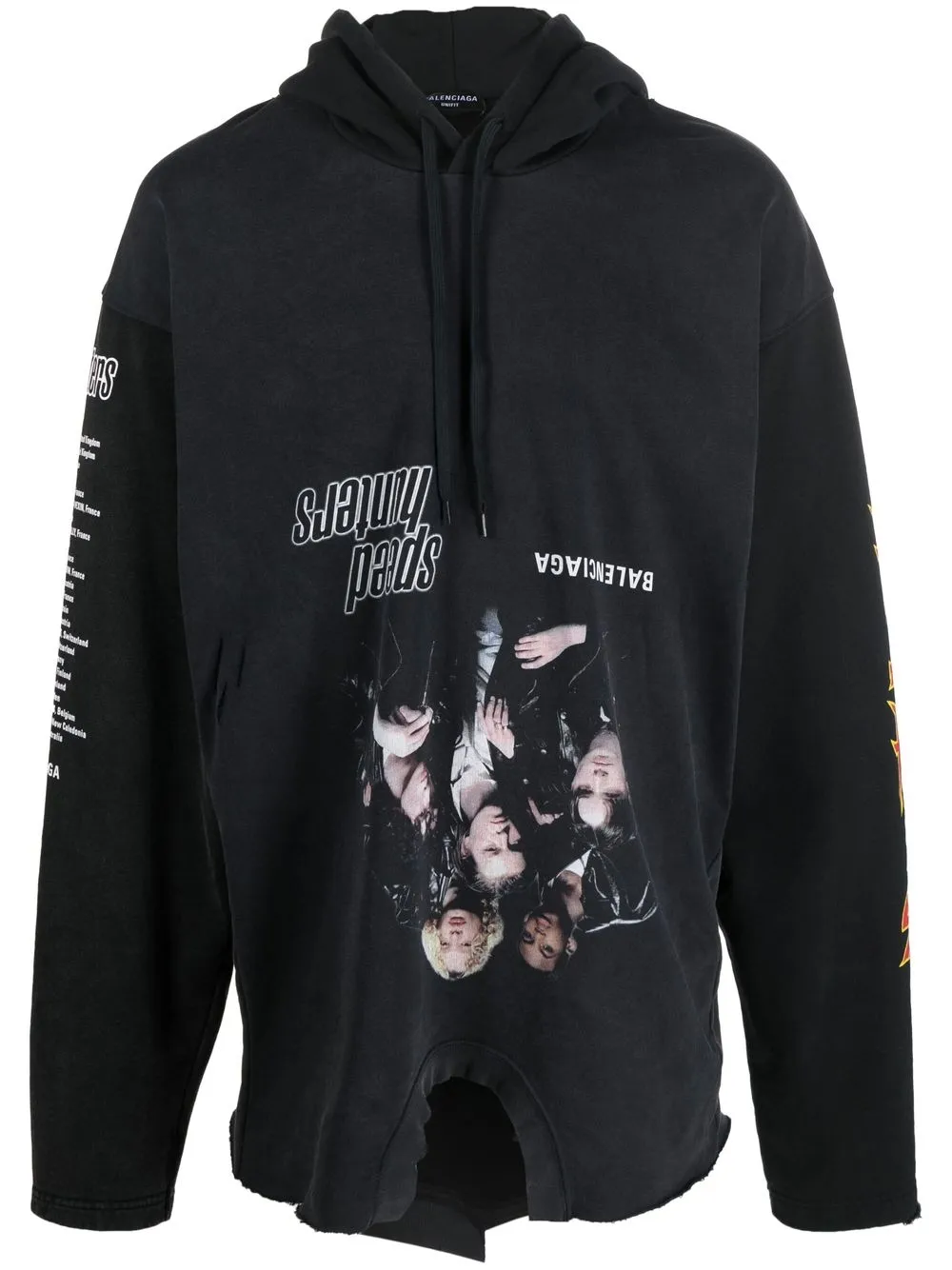 Balenciaga Upside Down Pullover Hoodie In Schwarz