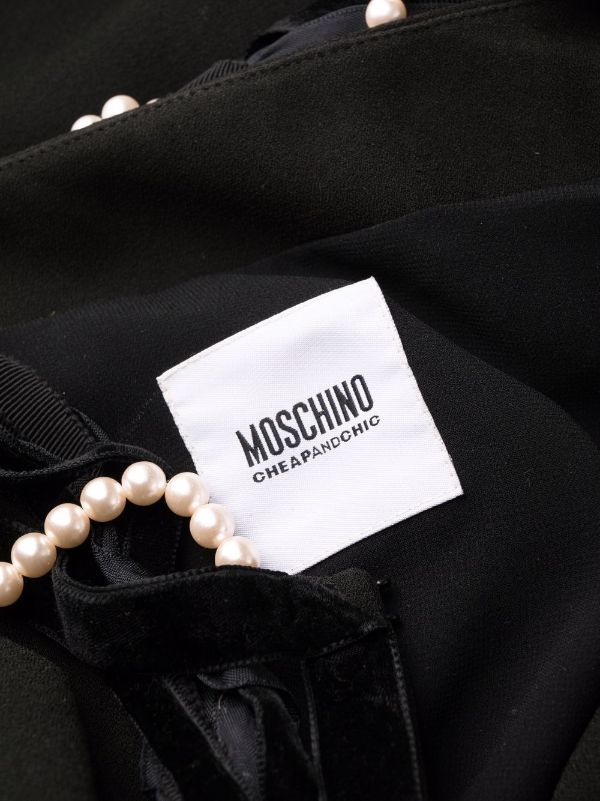 Moschino Pre-Owned 1990s pearl-embellished single-breasted Jacket 