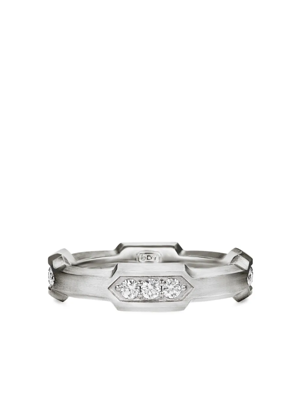David Yurman Hex Station ダイヤモンド リング 6mm スターリングシルバー - シルバートーン David Yurman Hex Station ダイヤモンド リング 6mm スターリングシルバー - シルバートーン